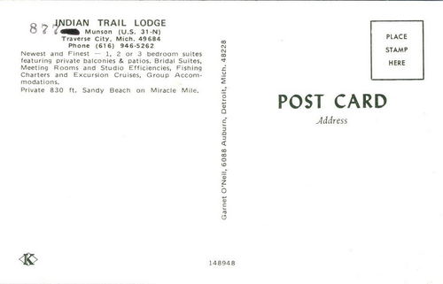 Indian Trail Lodge - Interesting Modification Of Address On Postcard